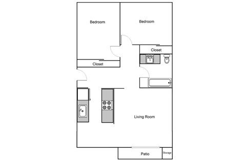 Two Bedroom A at Cascade Vista, Portland, 97239